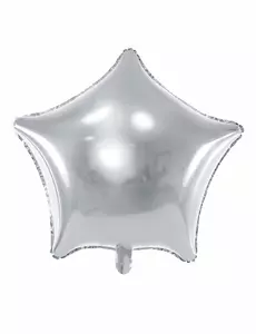 Silver star foil balloon 45 cm