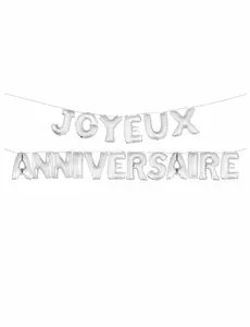 36cm Silver Happy Birthday Letter Foil Balloons