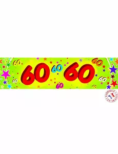 60-årsjubileumsbanner i papir, 0,16 x 2,44 m