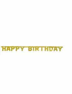 121cm Gold Happy Birthday Articulated Garland