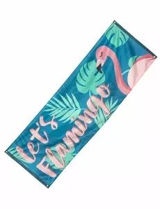 La oss flamingo tropisk stoffbanner 74 x 220 cm