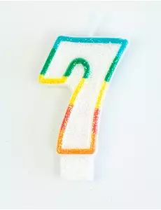 Bursdagslys nummer 7 7,5 cm