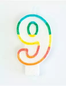 Bursdagslys nummer 9 7,5 cm