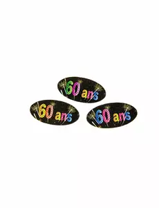 80 stk. papirbordkonfetti til 60-årsjubileumsfyrverkeri 4 x 2 cm