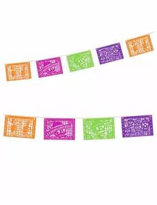 Papel picado krans Dia de los muertos 360 x 20 cm