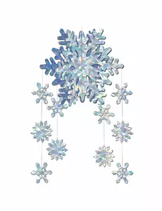 3D Prismatisk Snøfnugg Hengende Dekorasjon