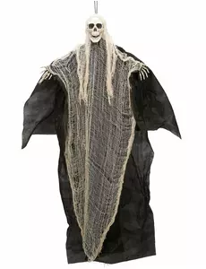 Svart og hvit Grim Reaper hengende Halloween-dekorasjon 110 cm