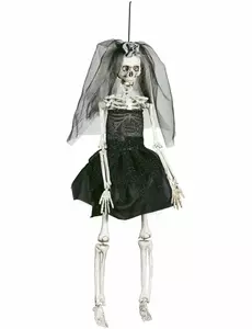 Svart bruddekorasjon 42 cm Halloween