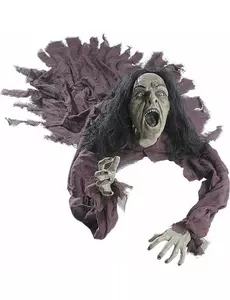 90 cm Halloween-heksedekorasjon med lyd og lys