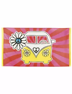 Hippie Flower Power-flagg 90 x 150 cm