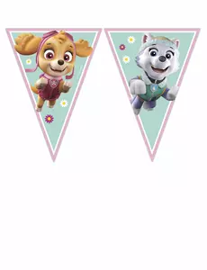 9-vimpel girlander: Paw Patrol, Skye og Everest