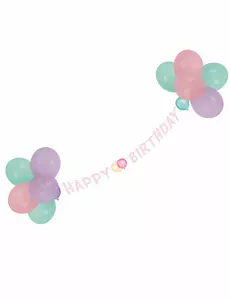 Pastell bursdagsballonggirlander 1,5 m