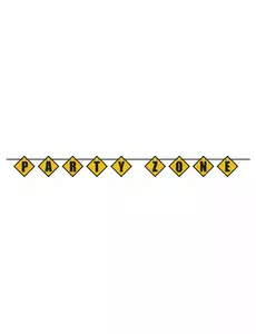 Festsone for byggeplass i papp, girlander 2,74 m
