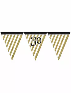 Black and gold bunting 30 years 3.7m
