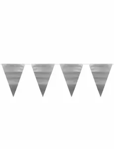 6m metallisk sølvvimpelgirlander