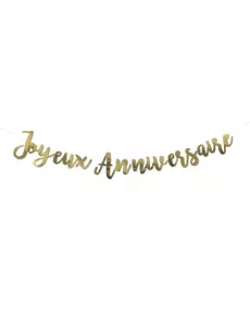 1.80 m Gold Metallic Happy Birthday Garland