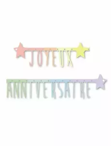 Pastel Happy Birthday articulated garland 160 cm