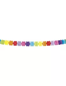 Flerfarget krans av papirblomster 4 meter