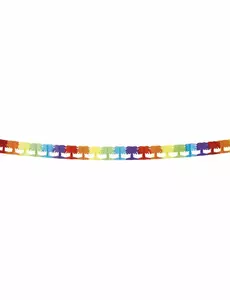 Hawaiisk palmepapir flerfarget girlander 4 meter
