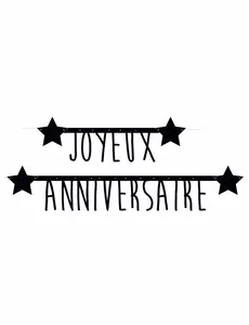 Black Happy Birthday Garland 1.60 m