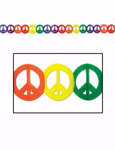 Flerfarget hippie fredspapirgirland
