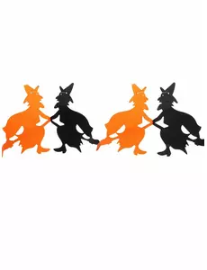 Oransje og svart Halloween-heksepapirgirlander 240 cm