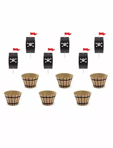 Piratfest-cupcake-sett 4,8 x 7,6 x 4,6 cm - 20 cm