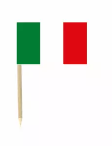 Pakke med 50 mini-flagg med pigger Italia 3 x 5 cm