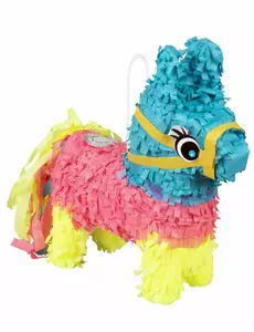 Mini flerfarget eselpiñata 20 x 18 cm