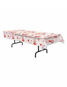 Plastduk med blodige hender, 137 x 274 cm