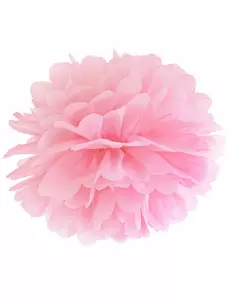 Pink paper hanging pompom 35 cm
