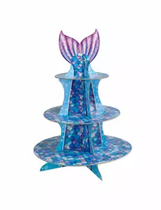 40 cm lilla blå havfrue cupcake-stativ
