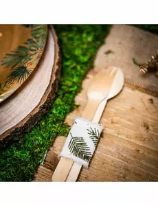 Green and Ivory Tropical Leaf Linen Ribbon 4.5cm x 3m