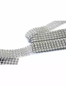 Silver rhinestone ribbon 1.8 m x 2 cm