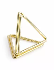 10 gullfargede trekantede bordkortholdere 2,3 cm