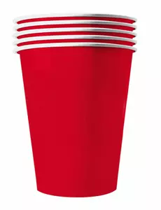 20 amerikanske resirkulerbare røde pappkopper 25 cl