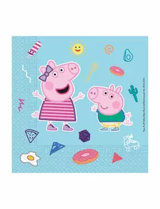 20 Peppa Gris komposterbare papirservietter 33 x 33 cm