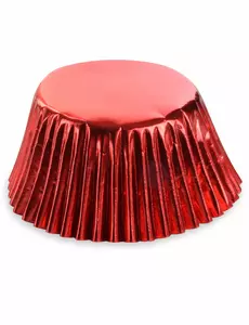 50 metalliske røde cupcakeformer 7 cm