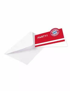 8 invitasjonskort med konvolutter FC Bayern München 13 x 8 cm