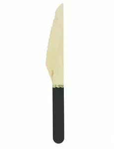 8 små, svarte trekniver, 16 cm