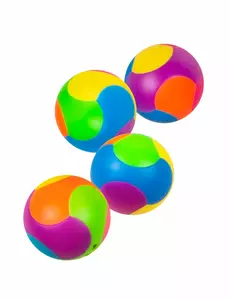 Piñata-tilbehør 4 flerfargede puslespillballer 3 cm