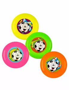 Piñata-tilbehør 4 flerfargede frisbeer 9 cm