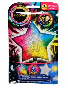 Illooms® 50 cm LED flerfarget stjernefolieballong