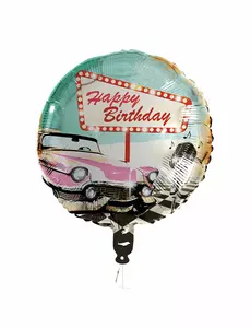 Gratulerer med dagen Rock'n'roll folieballong 45 cm
