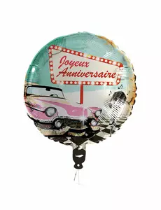 Gratulerer med dagen Rock'n'roll folieballong 45 cm