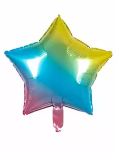Flerfarget stjernefolieballong 45 cm