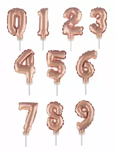 Kaketopper ballong tall roségull 12,7 cm, Størrelse: 0