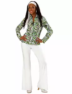 Women's 70s groovy waves shirt, Size: S/M