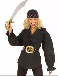 Svart piratskjorte for kvinner
