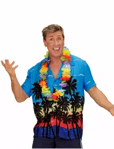 Voksen hawaiisk turistskjorte, Størrelse: Medium